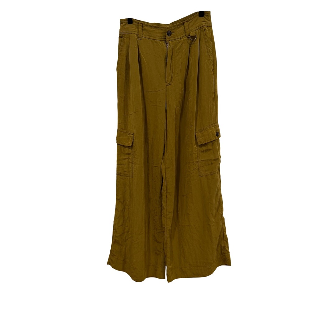 Madewell NM358 Wide Leg Cargo Pants Mustard Gold High Rise Utility Size 2 FA23